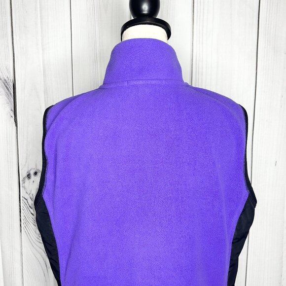 Ralph Lauren Active L-RL Purple Black Fleece Vest Womens Sz XL Full Zip - Picture 9 of 10